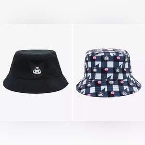 EUC- Sanrio Kuromi 'Hello Kitty' Anime Reversible Bucket Hat- One Size